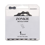 Zonkie Bike Chain Single-Speed, Bicycle Chain 1 Speed, 12 A 18 Inch,116 Links