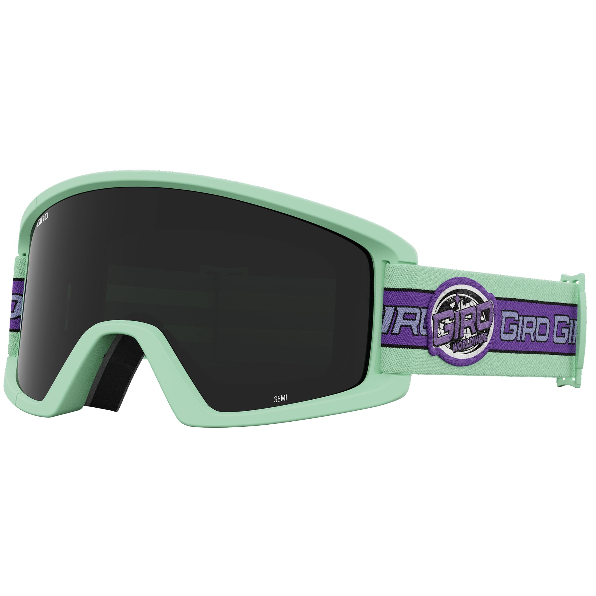 Giro Semi Ski Goggles - Snowboard Goggles for Men, Women & Youth - Space Green Retro Sport Strap w/Ultra Black/Yellow Lens