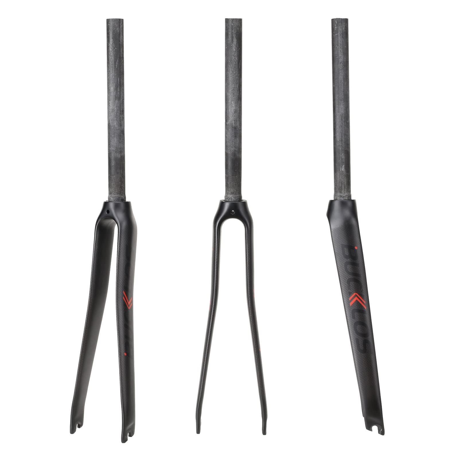 BUCKLOS 28.6mm 700C Full Carbon Fiber Road Bike Rigid Fork, C-Type Clamp Brake, 1-1/8 Threadless Straight Tube Superlight 3K T80