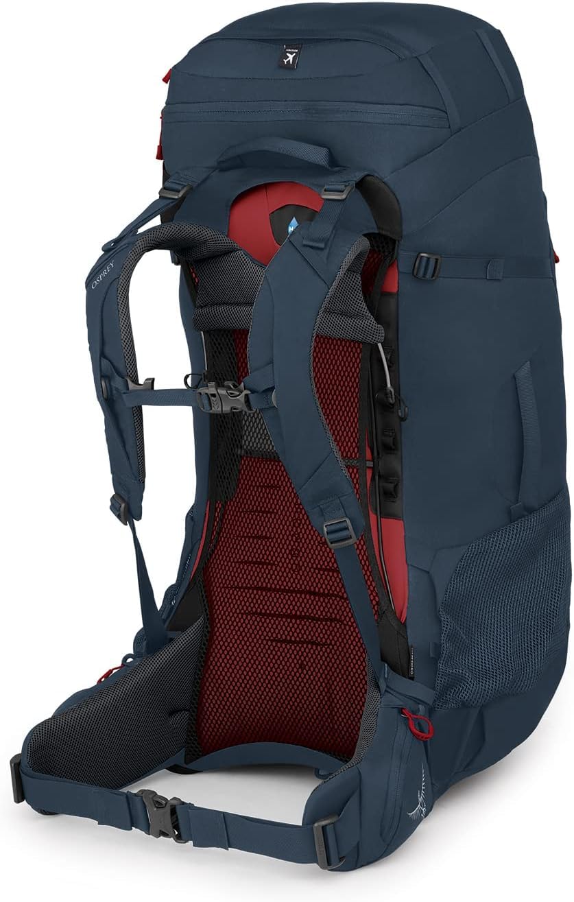 Osprey Farpoint Trek 75L Mens Travel Backpack, Muted Space Blue, One Size