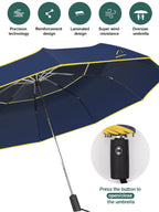 Kalolary 62 Inch Automatic Golf Umbrella Extra Large Folding Umbrella Windproof Compact Umbrella Double Canopy Umbrella Travel F