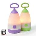 PEPTRONIC 2-Pack Kids Camping Lantern & Night Light, Battery Powered, 360 Eye-Safe Light, IPX4 Waterproof RGB Portable for Slumb