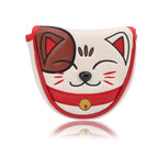 Keenso Golf Center Shaft Putter Cover, Lucky Cat Waterproof Golf Mallet Head Cover Club Center Putter Headcover Guard Protector