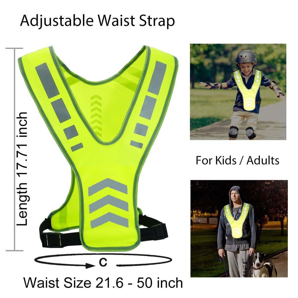 Tourun Reflective Running Vest Gear With Pocket For Women Men Kids, Safety Reflective Vest Bands For Night Cycling Walking Bicyc