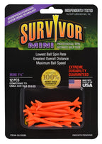 Greenkeepers 1 3/4'' Survivor Mini Performance Golf Tee Orange