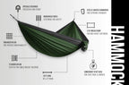 Bear Butt 2 Person Hammock - Portable & Travel-Friendly - Double Hammock For Camping & Backpacking