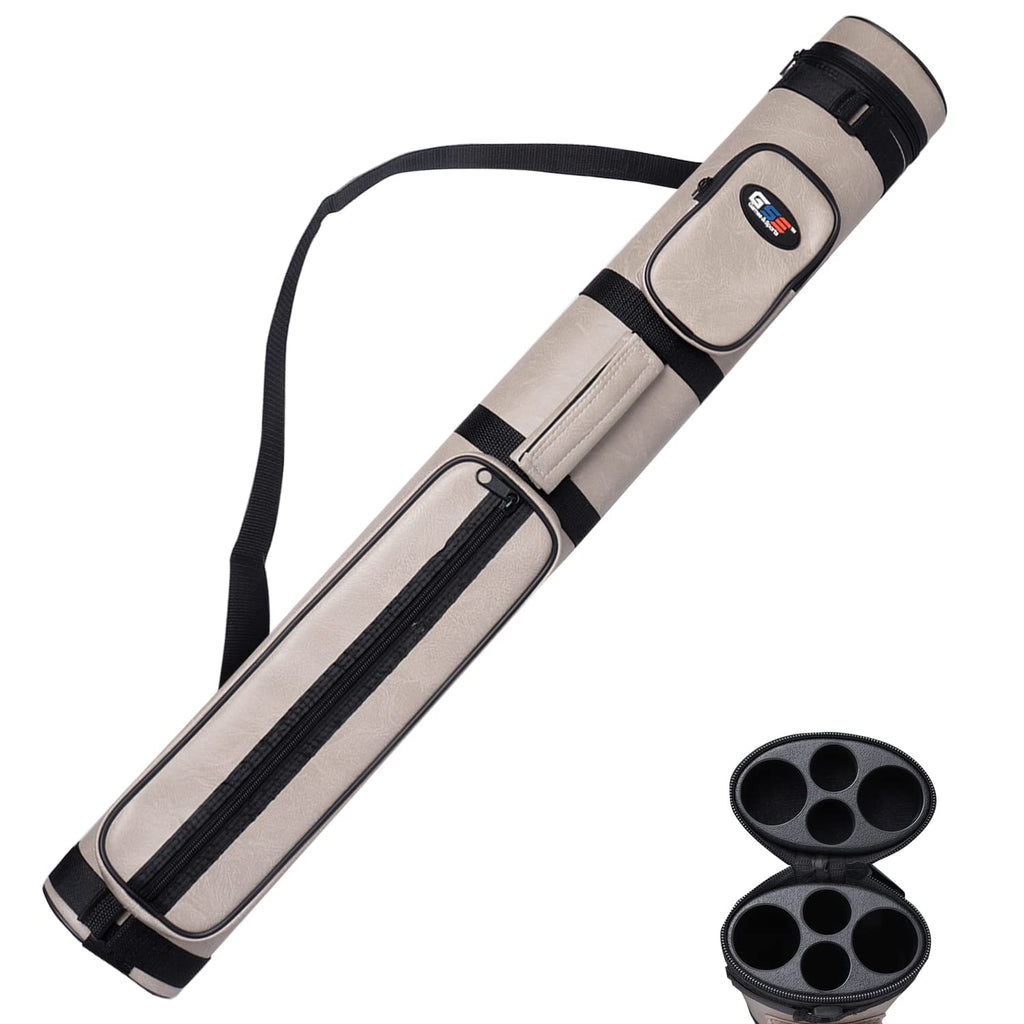 Gse 2X2 Deluxe Hard Billiard Pool Cue Stick Carrying Case, Billiard Cue Case, Billiards Accessories (Oval - Grey)