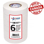 Sports Tape White Hockey Tape, 6 Rolls, 1 Inch Wide, 20 Yards Long (Cloth)
