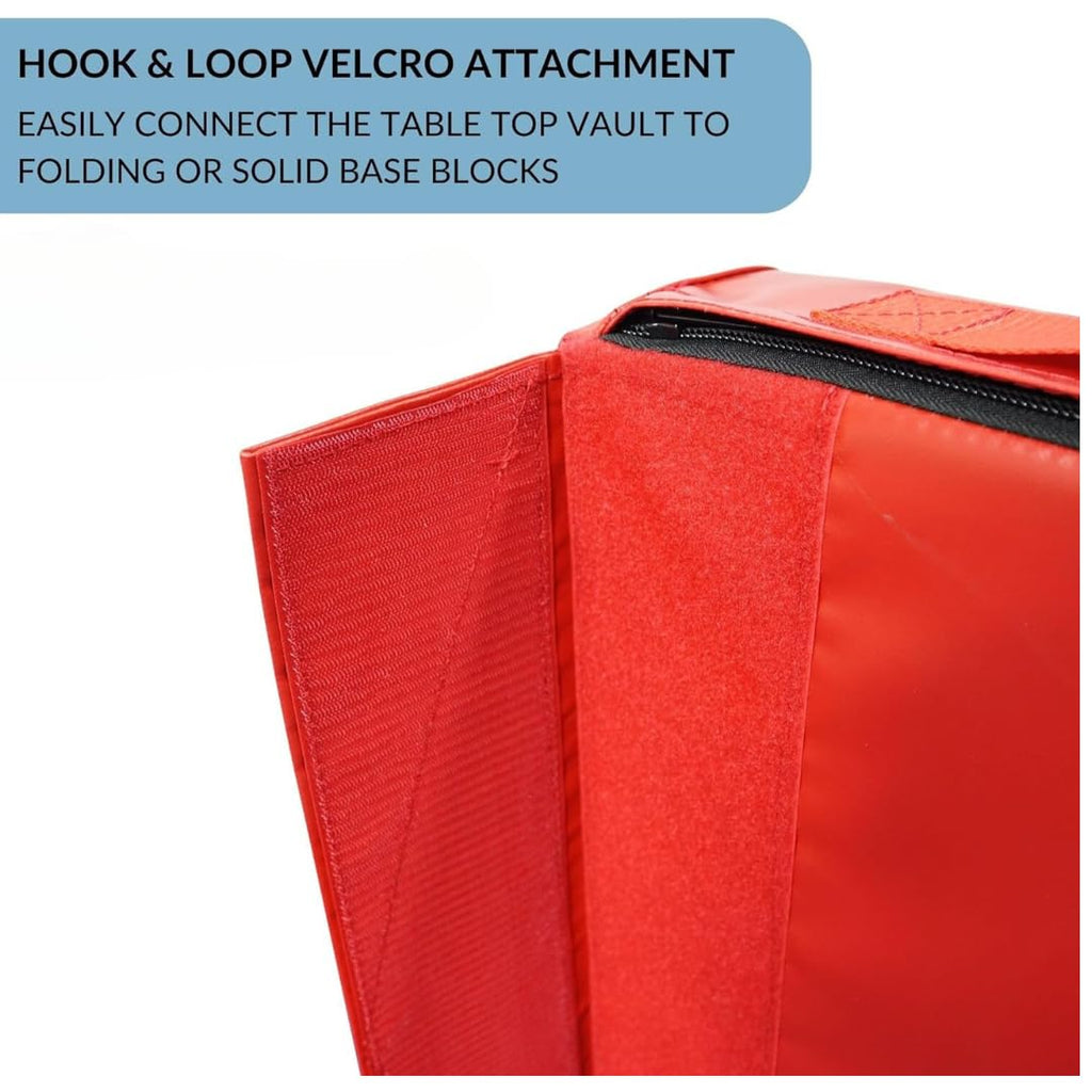Tumbl Trak Folding Base Block Red Vinyl And Suede Cover, 3-Feet Width X 4-Feet Length X 15-Inch Height