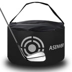 Asenver Black Golf Impact Bag Silent Golf Swing Trainer Golf Smash Bag Portable Power Hitting Bag Golf Training Aid