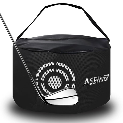 Asenver Black Golf Impact Bag Silent Golf Swing Trainer Golf Smash Bag Portable Power Hitting Bag Golf Training Aid