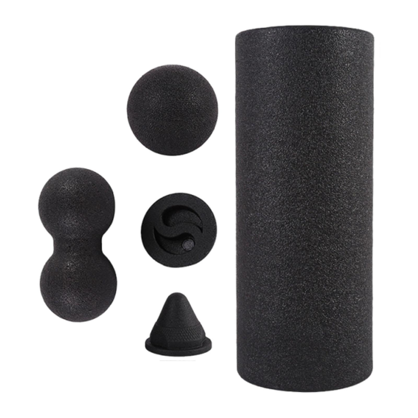 MERISHOPP 5 Pieces Pilates Roller Sturdy Yoga Column for Pilates Training Bodybuilding Black| Sports Equipment | Outdoor Sports 