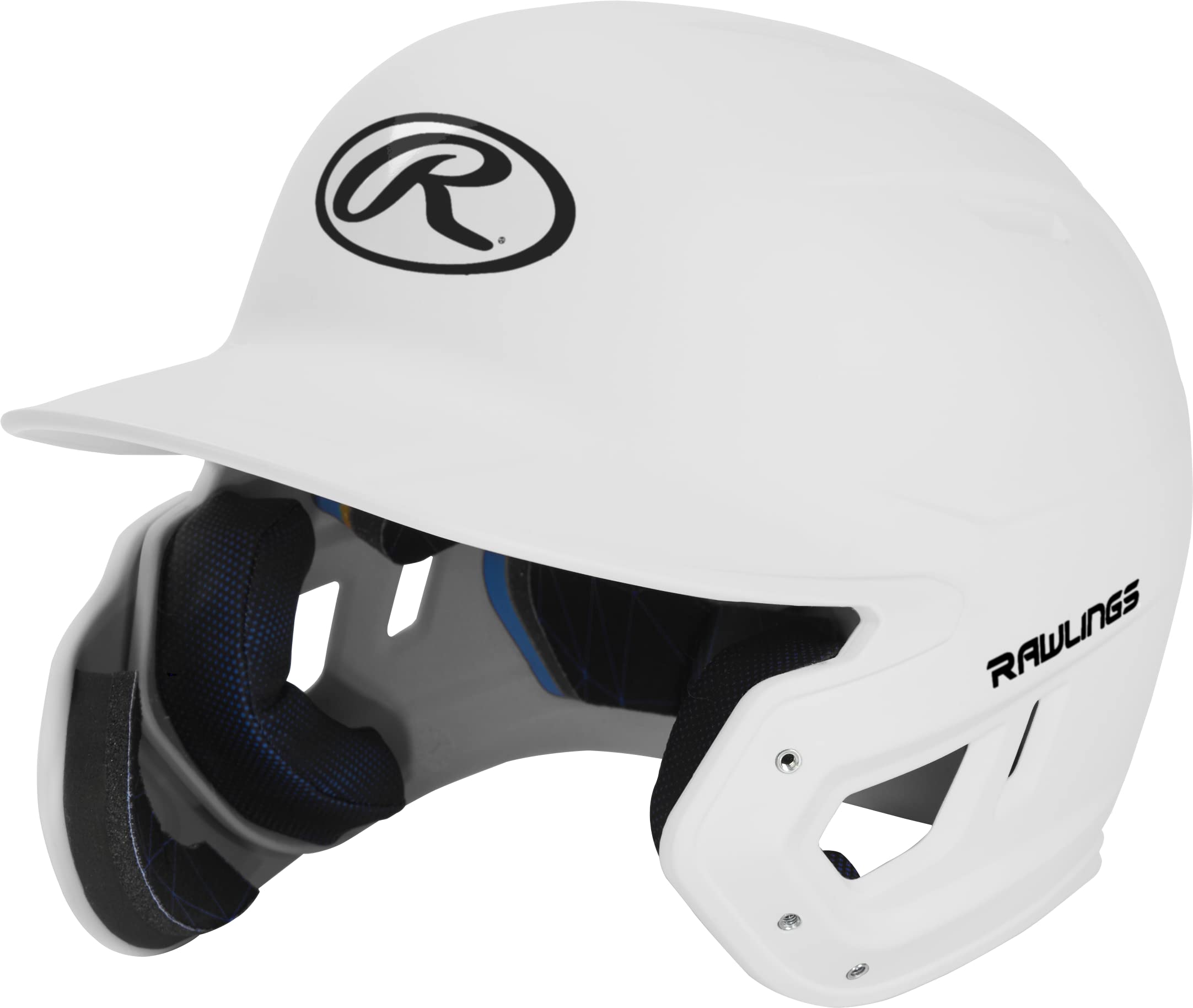 Rawlings Mach 1-Tone Right Batting Helmet W/ Adjustable Face Guard Left Handed Adjustable, Jr, White