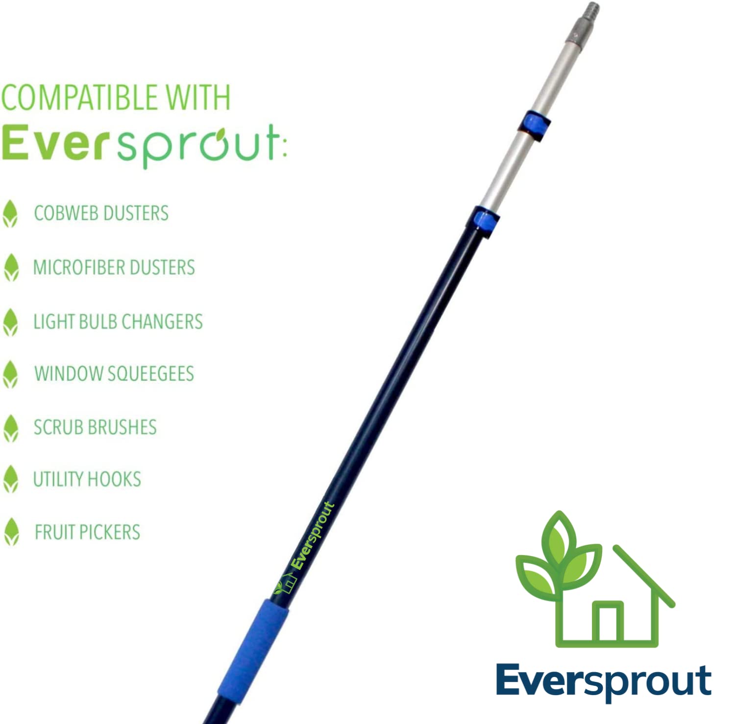 Eversprout Boat Hook Attachment For Extension Pole | Floats & Super Strong Design | Big Reach For Docking | Twists Onto 3/4-Inch