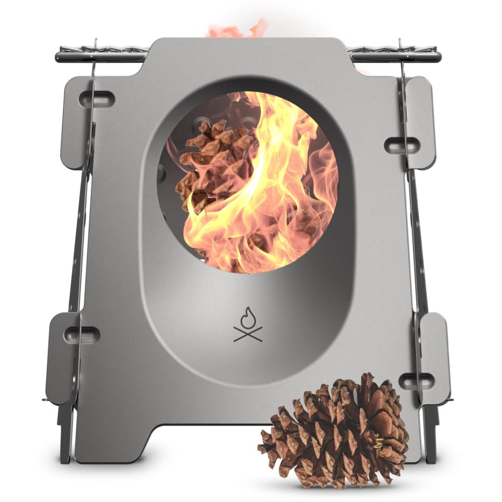 Berleben Stker Wood Burning Camp Stove - Stainless Steel Portable Wood Stove For Camping, Backpacking, & Hiking - 18Oz Folding C