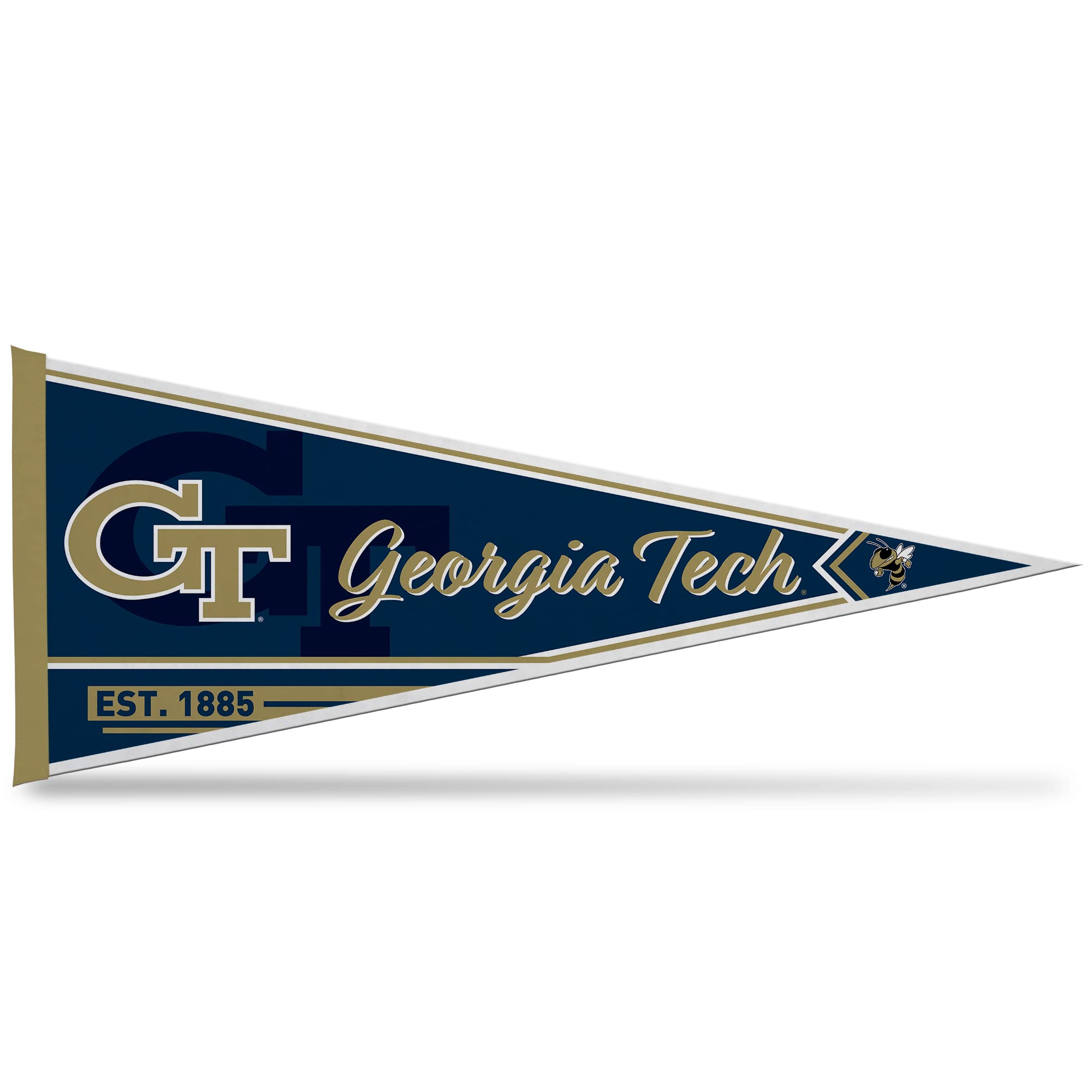 Rico Industries Ncaa Georgia Tech Yellow Jackets - Gt Classic 12'' X 30'' Felt Wall D  Cor Pennant - Great For Home/Bed Room/Man