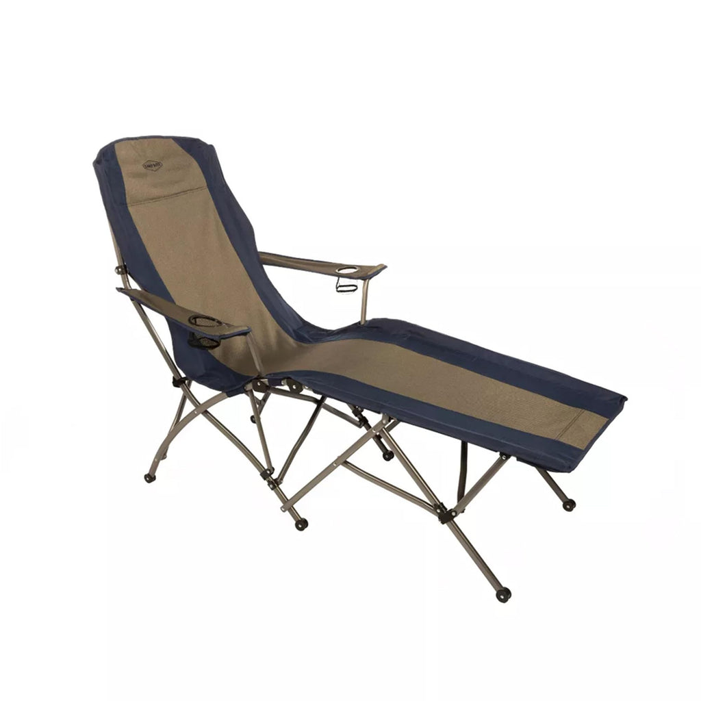 Kamp-Rite Kampfl145 Heavy Duty Steel Frame Soft Arm Portable Folding Outdoor Weatherproof Camping Lounger Lounge Chair With Carr