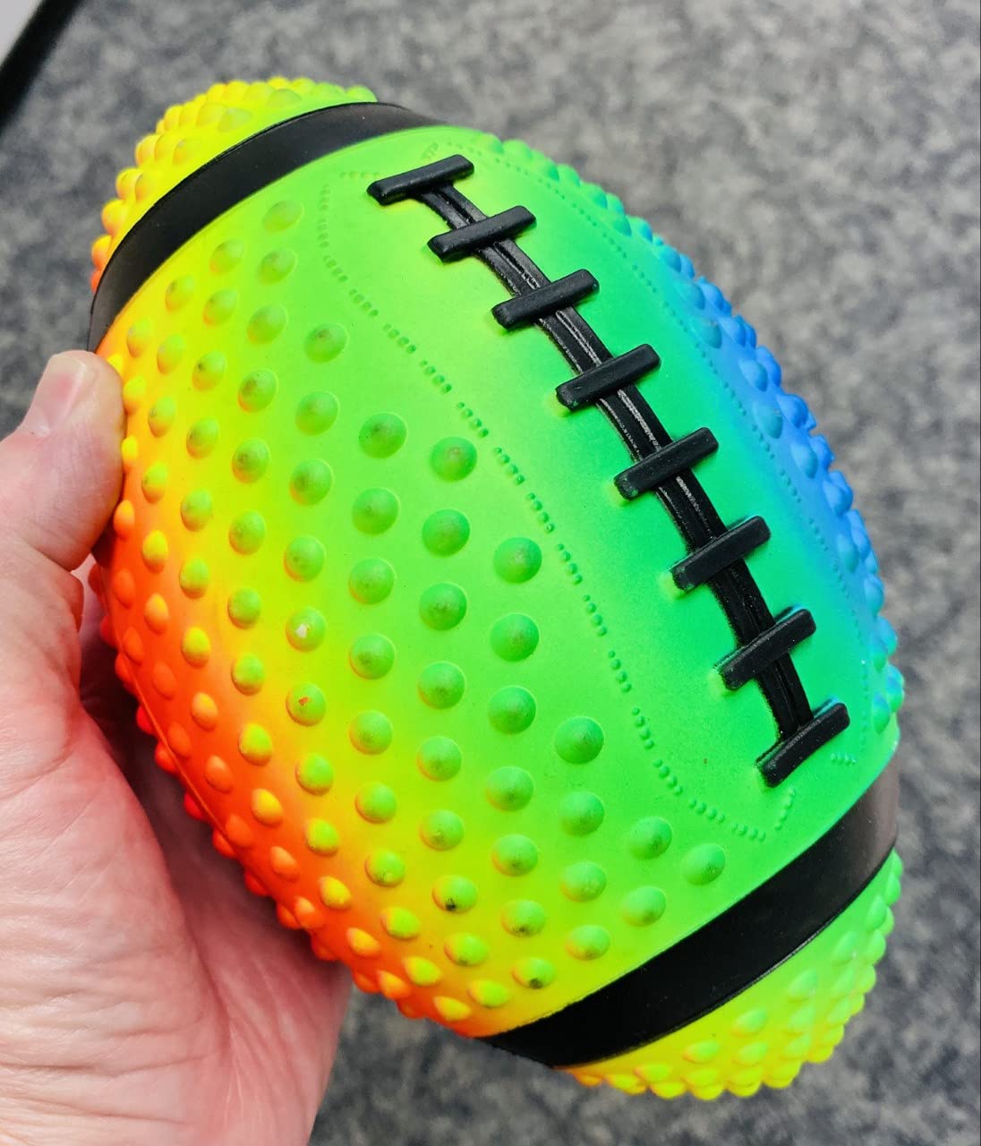 Regent Practice Football Neon Colored 9Inch Spiked For Gripping Control Made Of Soft Rubber Inflatable Football Air Filled Great