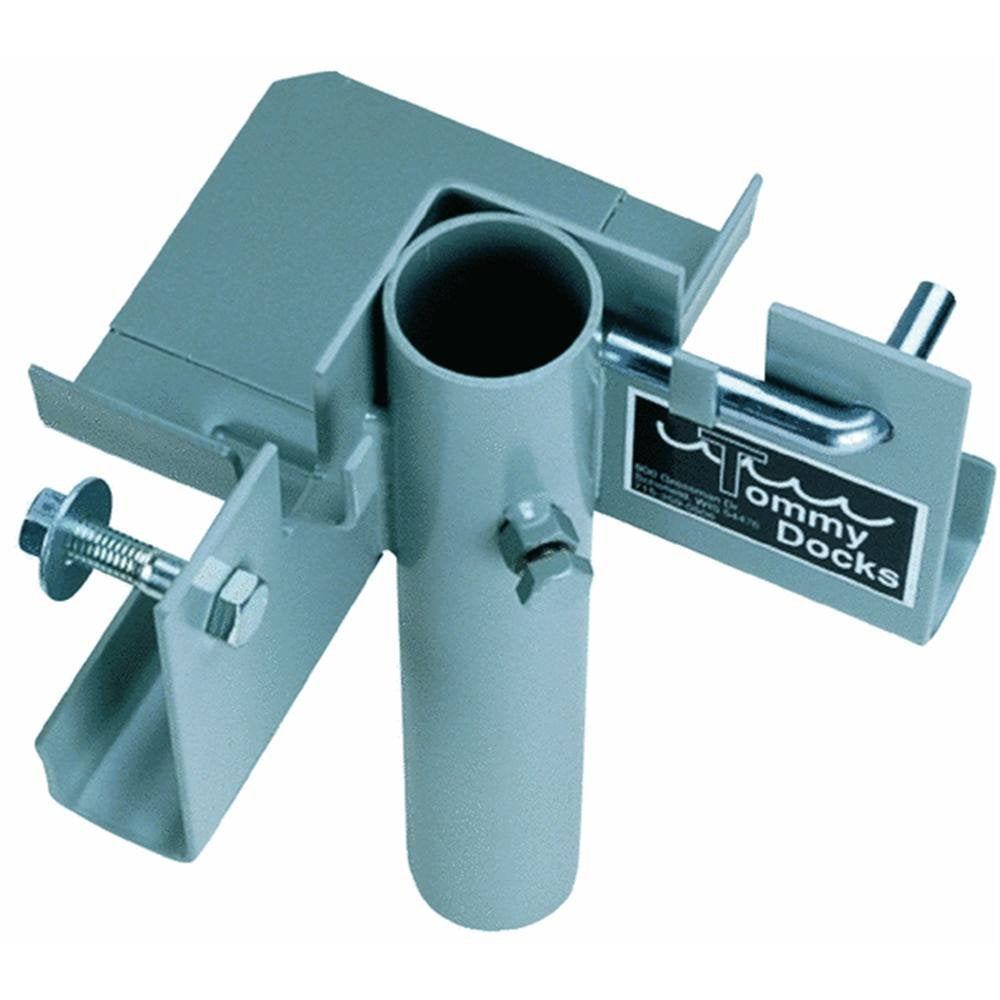 Tommy Docks Inside Corner 3 Way Bracket - Normal Duty Steel Stationary Dock Connector Piece - Powder Coated Boat Dock Hardware P