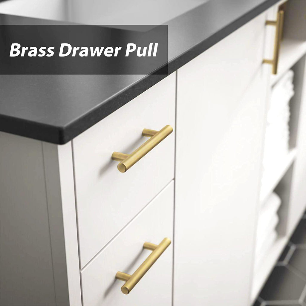 Goldenwarm 20 Pack Brushed Brass Cabinet Handle Pulls Dresser Drawer Hardware 3 Inch(76Mm) - Ls201Gd76 Kitchen Cabinet Handles C