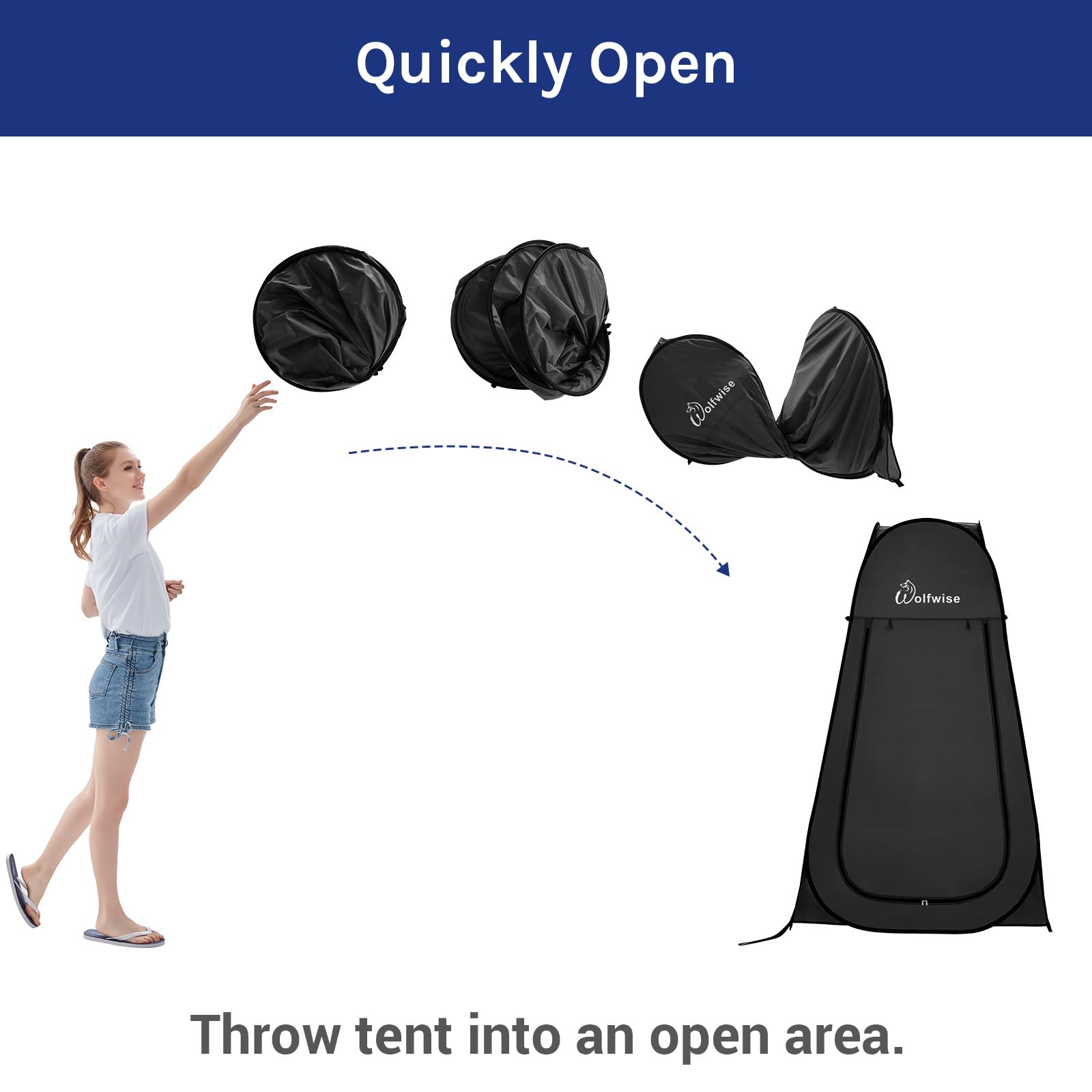 Wolfwise Pop Up Changing Tent For Beach, Camping Portable Shower Tents, Outdoor Privacy Bathroom, Change Dressing Clothes Porta