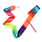 Aitime 10 Pieces 2 Meters Gym Gymnastics Dance Ribbons,Rainbow Dancer Ribbons With Twirling Wands For Kids Dancing,Ce And En71 A