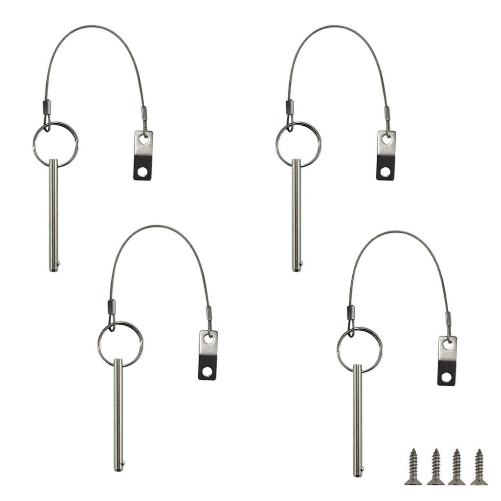 Quick Release Pin, Diameter 1/4''(6.3Mm), Total Length 3''(76Mm), Effective Length 2.4''(61Mm), Full 316 Stainless Steel, Bimini