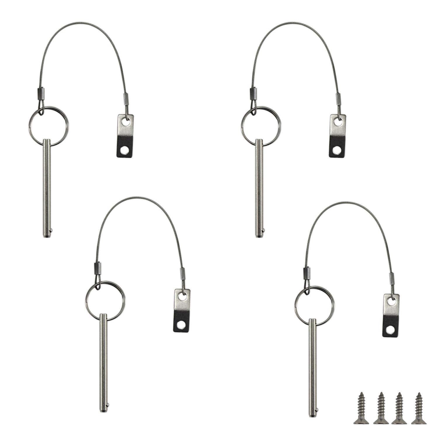Quick Release Pin, Diameter 1/4''(6.3Mm), Total Length 3''(76Mm), Effective Length 2.4''(61Mm), Full 316 Stainless Steel, Bimini