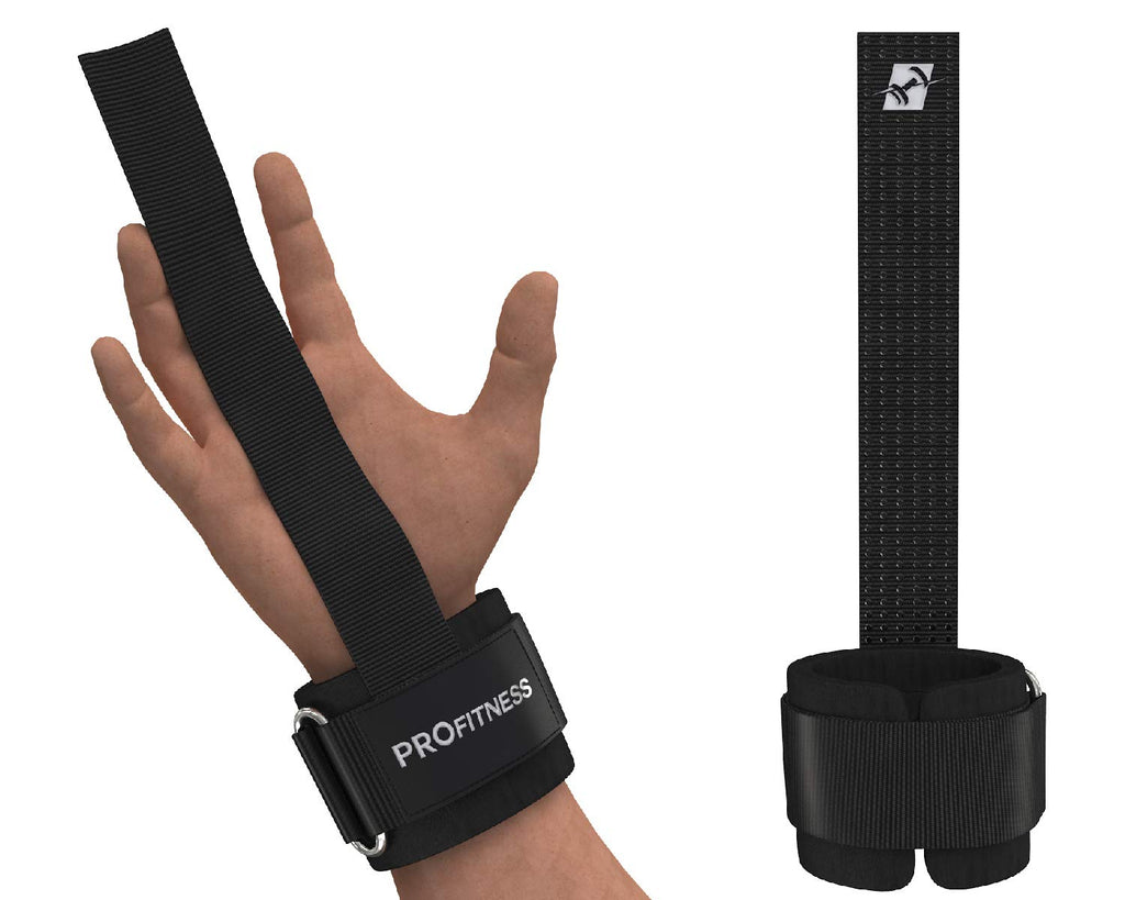 Profitness Weight Lifting Straps - 10 Long Wrist Straps For Weightlifting - Padded Neoprene Lifting Straps Gym With Non Slip Sil