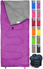 Lightweight Violet/Purple Sleeping Bag By Revalcamp. Indoor & Outdoor Use. Great For Kids, Youth & Adults. Ultralight And Compac
