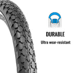 Hycline Bike Tire,24''X2.125''Folding Replacement Tire For Beach Cruiser Bicycle-White