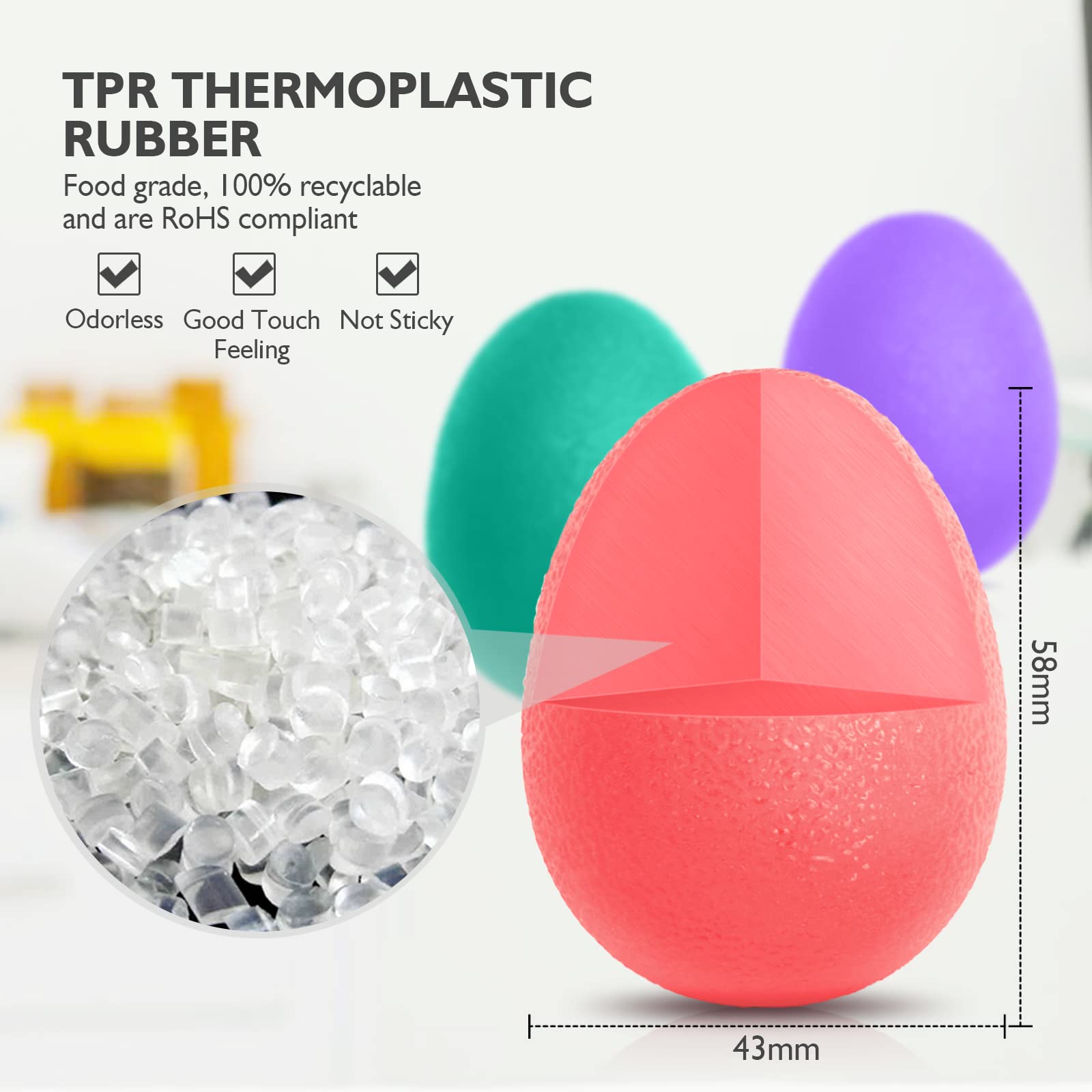 Peradix Hand Grip Strength Trainer, Stress Relief Ball For Adults And Kids, Wrist Rehab Therapy Hand Grip Equipment Ball Squishy
