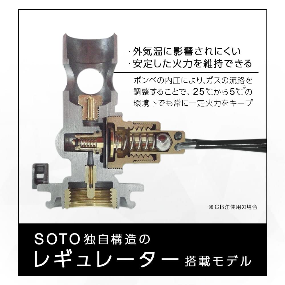 Soto St-340 St-340 Single Burner With Micro Regulator (High Firepower, Wind Resistant), Integrated Cb Can, Outdoor, Disaster Pre