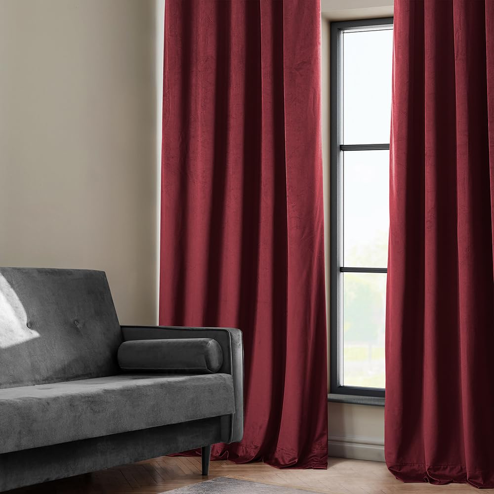 Hpd Half Price Drapes Heritage Plush Velvet Curtains For Bedroom  Living Room 50 X 96, Vpyc-179758-96 (1 Panel) Cinema Red