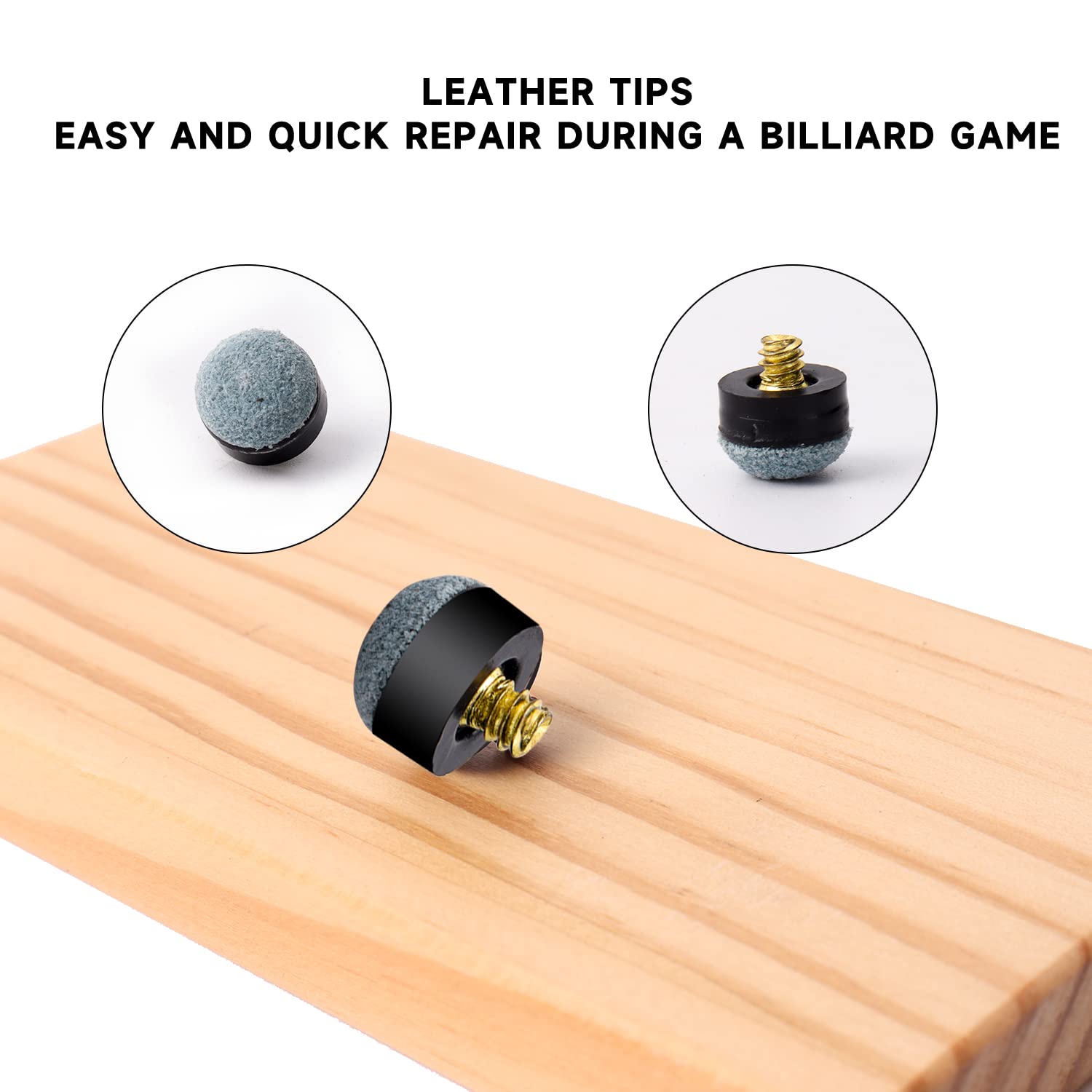 Gse 10 Pieces 12Mm/13Mm Billiard Cue Tips, Soft Pool Cue Tips, Pool Cue Stick Screw-On Tips Replacement (13Mm, Soft Tip)