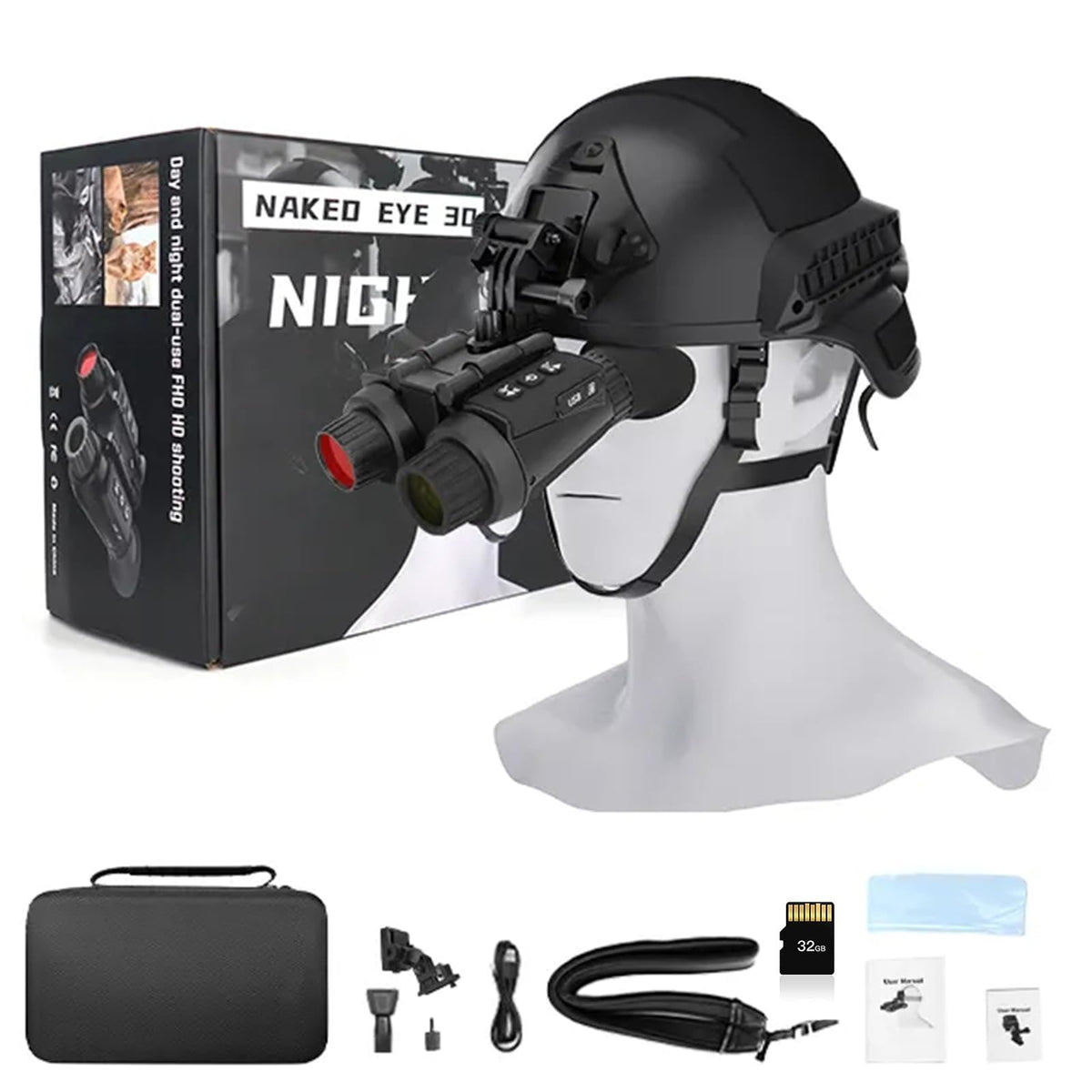 SUZLAZYR NV8300 4K Night Vision Goggles with 3D Vision Effect, Rechargeable Night Vision Binoculars Military Tactical, 8X Digita