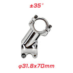 Meische Retro Silver 31.8 Stem 70Mm Mountain Bike Stem,35 Degree Bicycle Stem Riser Short Handlebar Stem For Mtb, Road Bike, Bmx