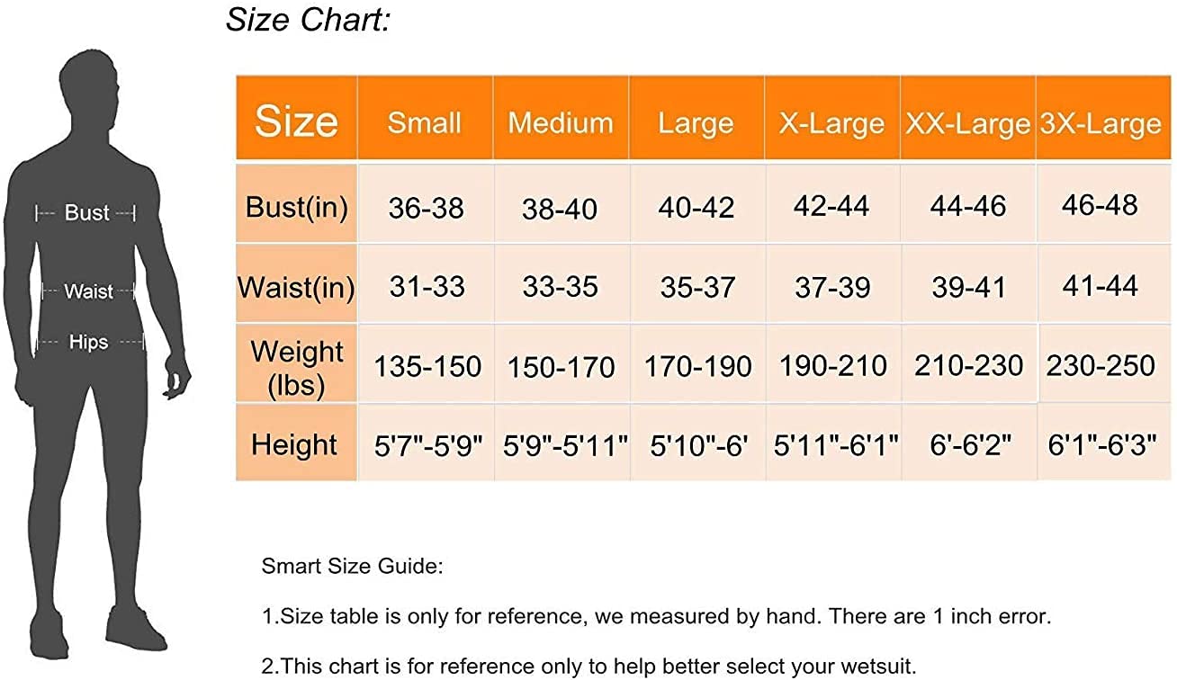 Lemorecn Mens Wetsuits Jumpsuit Neoprene 3/2Mm Full Body Diving Suit (3031, 3Xl)