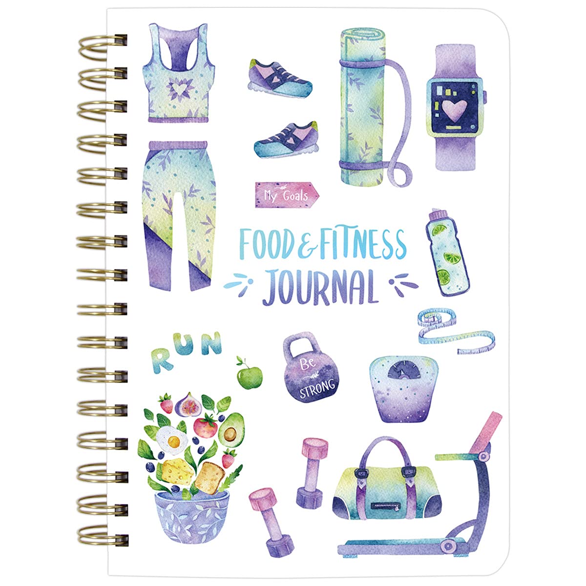 Food And Fitness Journal Meal Journal Diary Workout Wellness Log Notebook Planner Weight Loss Diet Meal Exercise Training Health