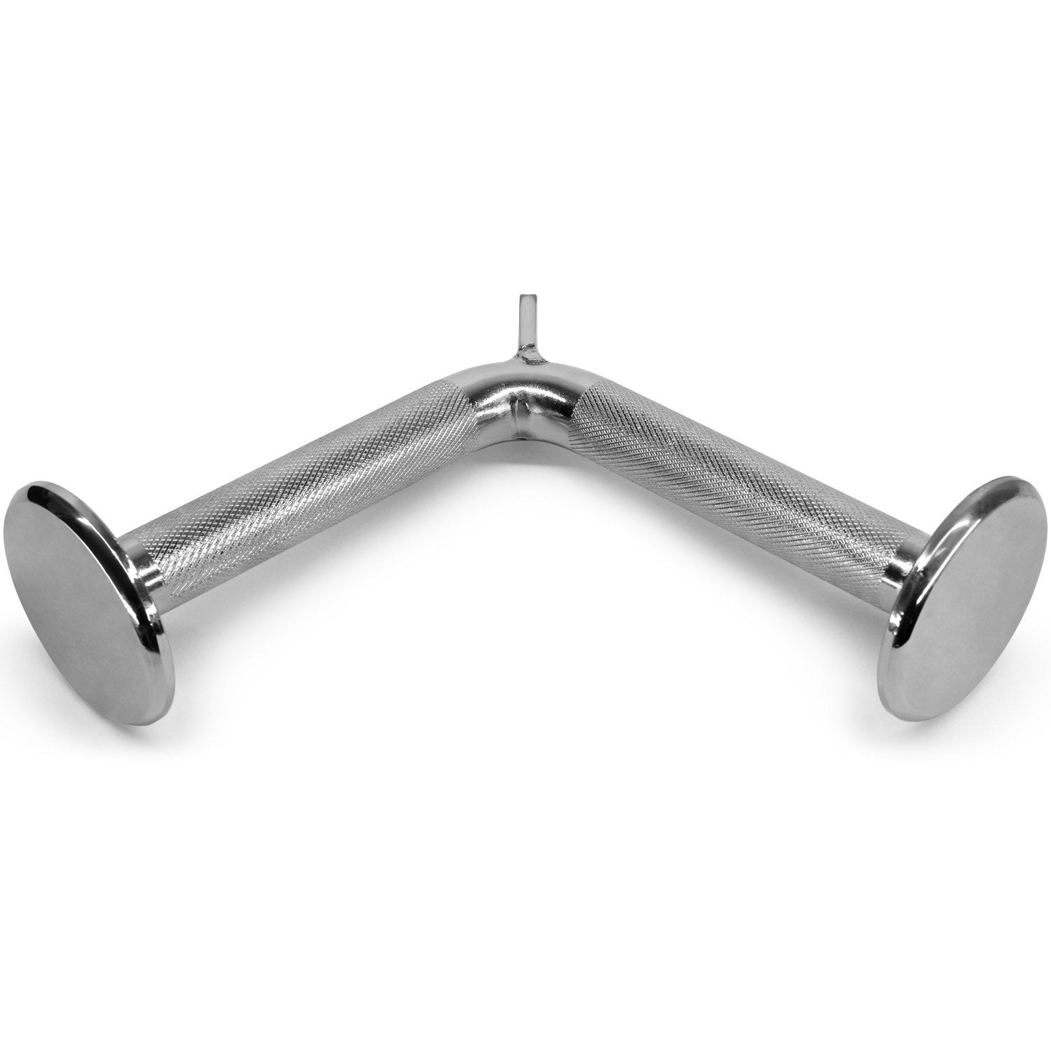 Yes4All Lat Cable Attachment, Tricep Press Down Bar With Diamond Knurl Handle, Support Up To 880 Lbs (Chrome - V Shaped Bar)