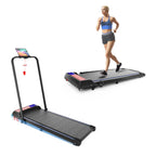 Treadmill Under Desk Walking Pad,2 In 1 Folding Treadmill For Home/Office With Remote Control And App,Flag