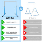 Safly Fun Gymnastics Bar For Kids Ages 3-15 For Home - Steady Steel Construction, Anti-Slip, Easy To Assemble, 3 To 5 Adjustable
