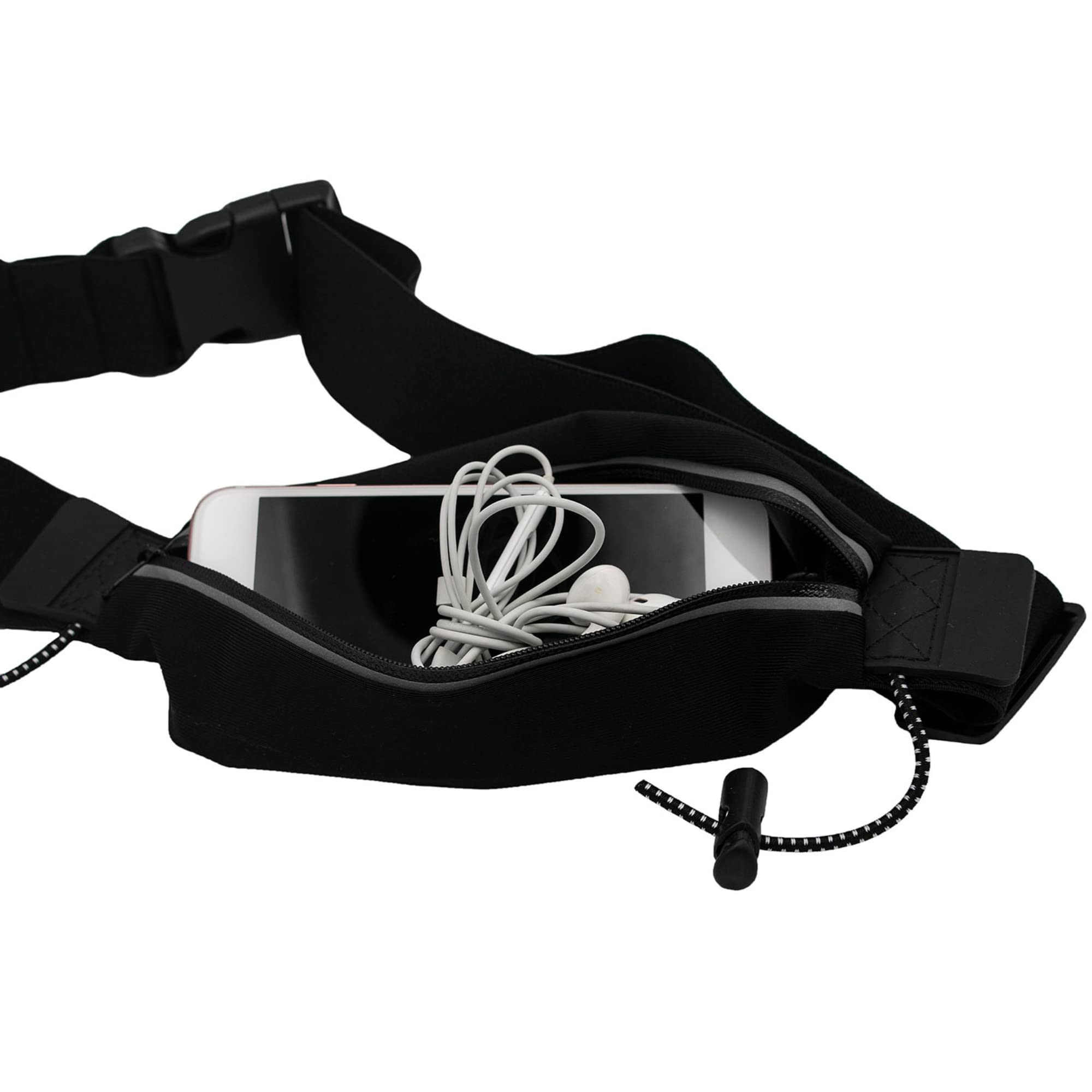 Reflective Running Race Bib Belt With Elastic Webbing - Lightweight Fits All Waist Sizes 30