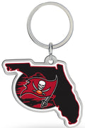 Rico Industries Nfl Football Tampa Bay Buccaneers State Shape Keychain 3.50 X 1.50