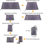 Redcamp Waterproof Camping Tent Tarp - 55''X83'', 4 In 1 Multifunctional Tent Footprint For Camping, Hiking And Survival Gear, L