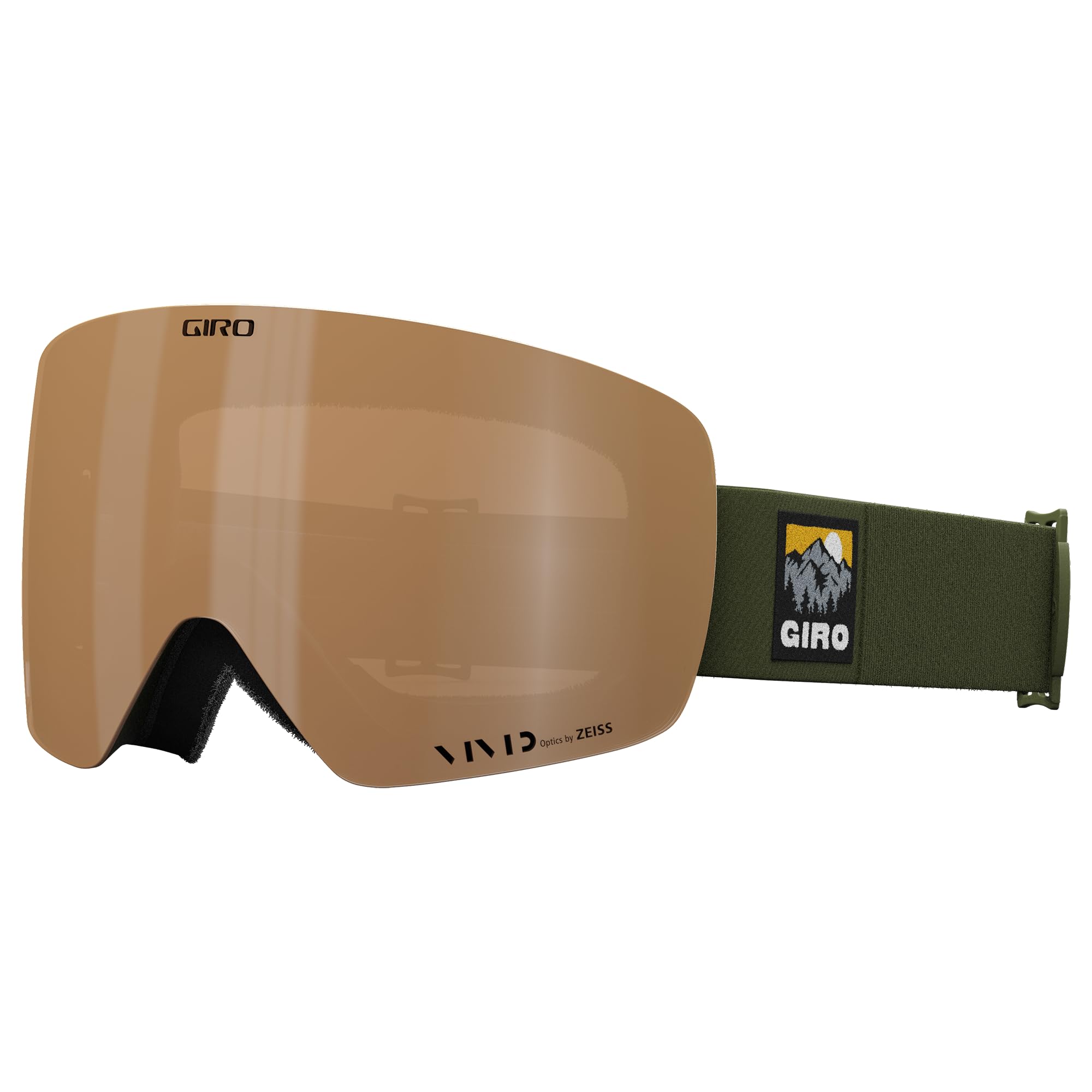 Giro Contour Ski Goggles - Snowboard Goggles for Men & Women - Trail Green Vista Strap w/VIVID Petrol/VIVID Infrared Lenses
