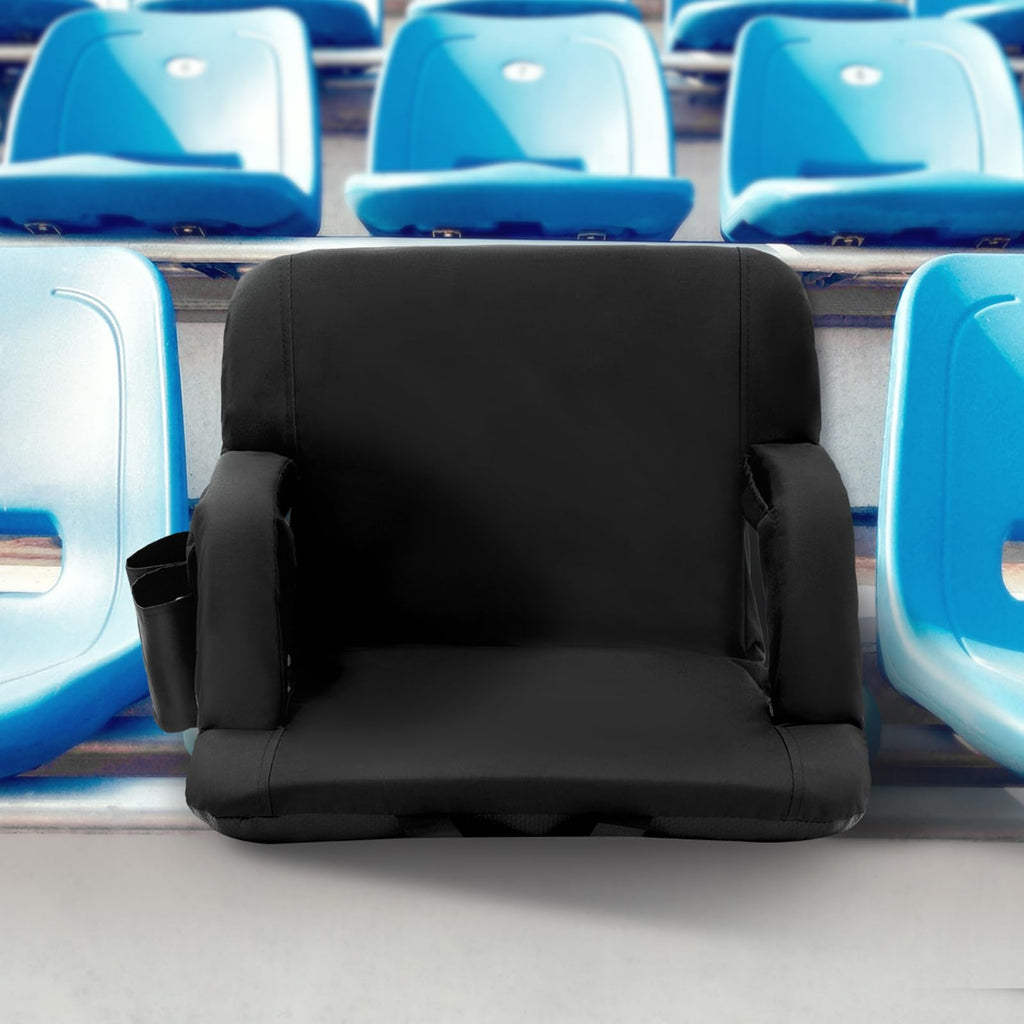 Vevor Stadium Seat With Back Support, Wide Bleacher Seat Back, Folding Padded Cushion Stadium Chair, Portable Reclining Chair Wi