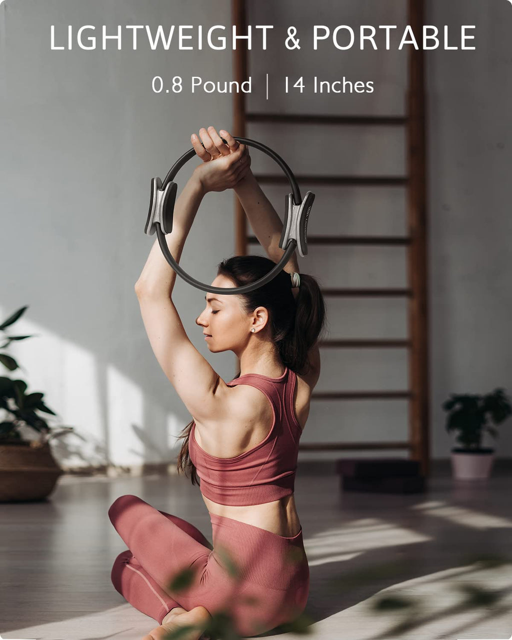 LIONSCOOL Pilates Ring Set (Black) - 14 Pilates Ring, 9 Pilates Mini Ball and Three Fabric Resistance Bands Included