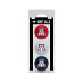 Team Golf NCAA Arizona Wildcats 3 Golf Ball Pack Regulation Size Golf Balls, 3 Pack, Full Color Durable Team Imprint