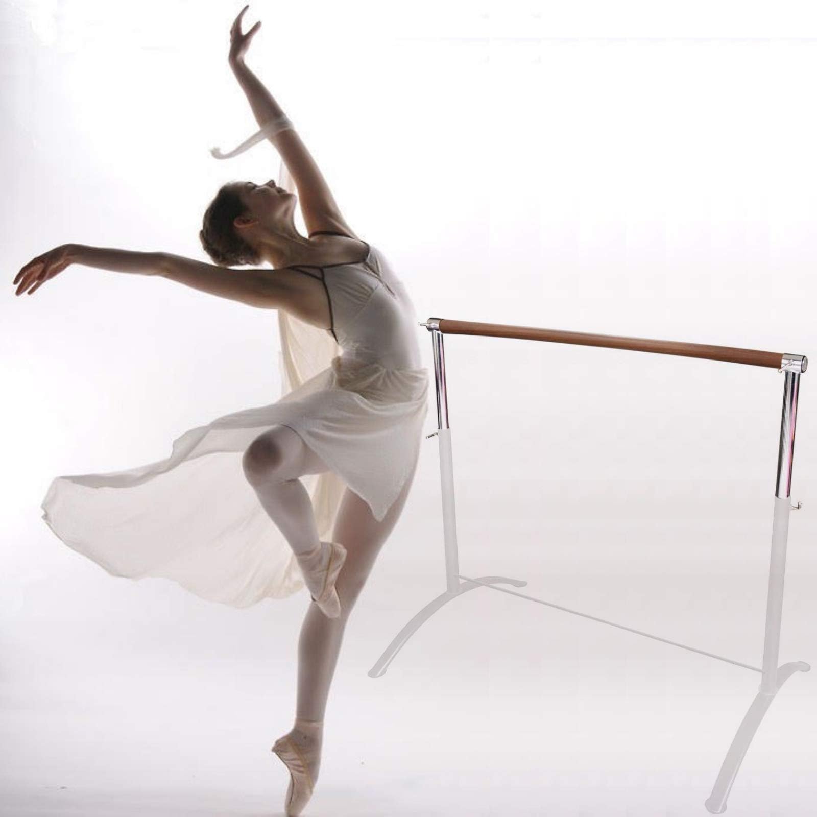 Ballet Barre Portable For Home Or Studio, Freestanding Adjustable Bar For Stretch, Balance, Pilates, Dance Or Active Workouts, S